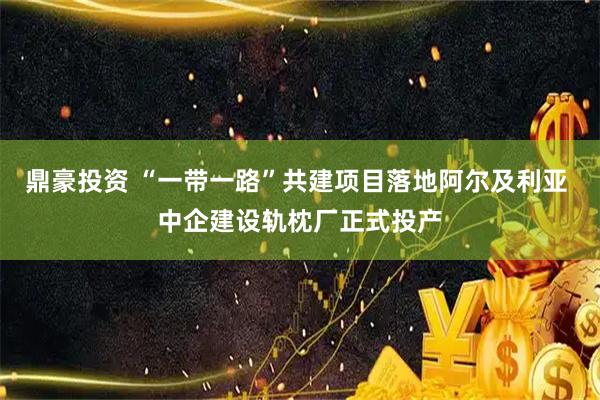 鼎豪投资 “一带一路”共建项目落地阿尔及利亚 中企建设轨枕厂正式投产