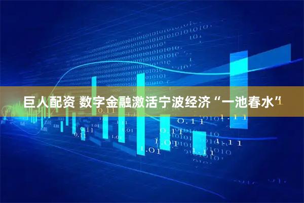 巨人配资 数字金融激活宁波经济“一池春水”