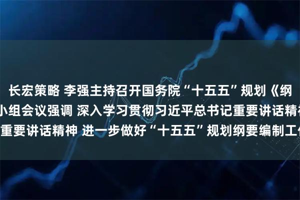 长宏策略 李强主持召开国务院“十五五”规划《纲要草案》编制工作领导小组会议强调 深入学习贯彻习近平总书记重要讲话精神 进一步做好“十五五”规划纲要编制工作 丁薛祥出席
